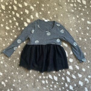 Glitter polka dot tulle top